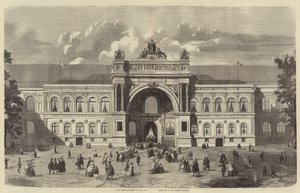 Velký vchod na pařížskou výstavu, na Champs Elysees (rytina) od English School