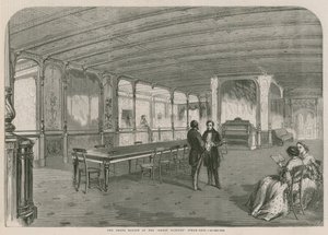 Velký salon parní lodi Great Eastern od English School