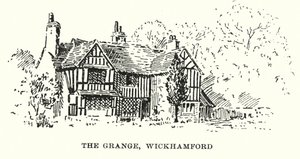 The Grange, Wickhamford (litografie) od English School