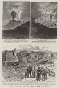 Velká sopečná erupce na Novém Zélandu, I (rytina) od English School