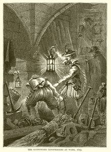 The Gunpowder Conspirators at Work, 1605 od English School