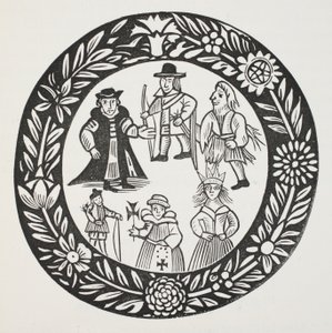 The History of Adam Bell, Clim of the Clough a William of Cloudeslie, ilustrace z Chap-books of the Eighteenth Century od Johna Ashtona, hospoda. 1882 od English School