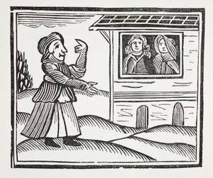 The History of Mother Shipton, ilustrace z Chap-books of the Eighteenth Century od Johna Ashtona, pub. 1882 od English School