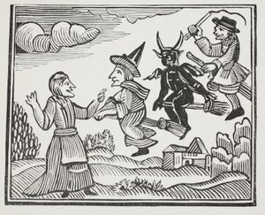 The History of Mother Shipton, ilustrace z Chap-books of the Eighteenth Century od Johna Ashtona, pub. 1882 od English School