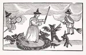 The History of Mother Shipton, ilustrace z Chap-books of the Eighteenth Century od Johna Ashtona, pub. 1882 od English School