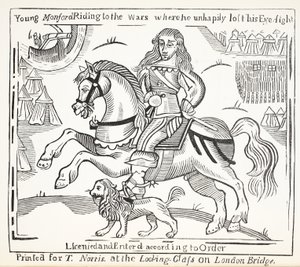 Historie slepého žebráka z Bethnal Green, ilustrace z Kapitoly osmnáctého století od Johna Ashtona, pub. 1882 od English School