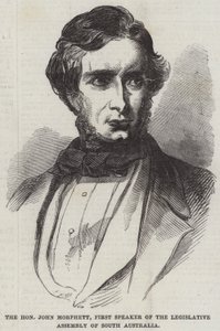 Ctihodný John Morphett, první mluvčí zákonodárného sboru Jižní Austrálie (rytina) od English School