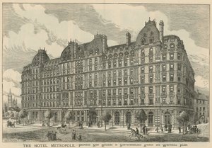 Hotel Metropole, navrhovaná nová budova v Northumberland Avenue a Whitehall Place od English School