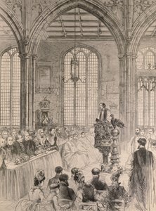 Účast poslanců Dolní sněmovny na slavnostní bohoslužbě k jubileu v kostele svaté Markéty ve Westminsteru, z The Illustrated London News, 28. května 1887. od English School