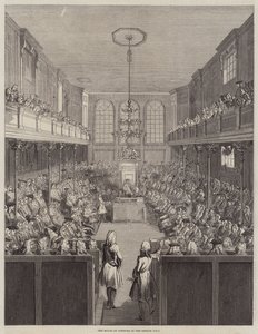 Dolní sněmovna během zasedání 1741-2 (rytina) od English School