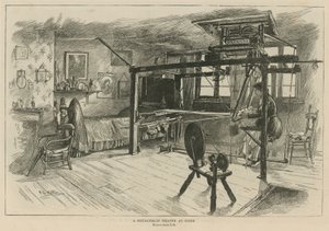 Hugenoti v Anglii: Spitalfieldský tkadlec při práci od English School