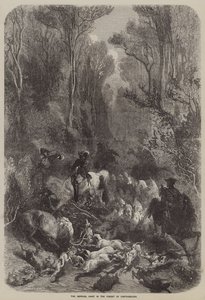 Imperiální hon v lese Fontainebleau (rytina) od English School
