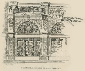 Imperial Institute: Ozdobné obrazovky v hlavním vchodu od English School