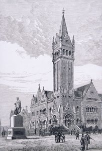 The Independent Church, Collins Street, Melbourne, Austrálie, od Australian Pictures, hospoda. od The Religious Tract Society, 1886 od English School