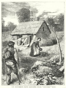 Pracovitý Navvy se vrací do svého domu "bez nájemného" (rytina) od English School