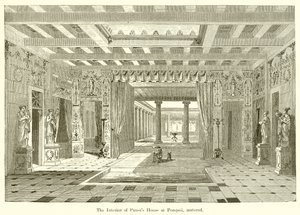 Interiér Pansas House v Pompejích, obnoven od English School