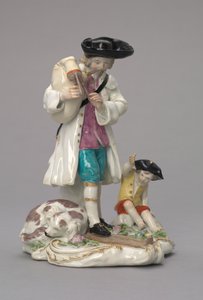 Potulný hudebník, vyrobený Chelsea Porcelain Factory, Anglie, kolem roku 1756 od English School