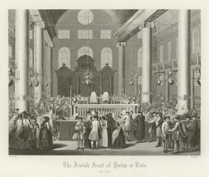 Židovský svátek Purim, neboli loty, 1712 od English School