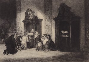 Laskavý zpovědník (litografie) od English School