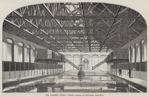 The Lambeth Baths (rytina) od English School