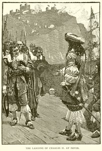 Vylodění Karla II v Doveru od English School