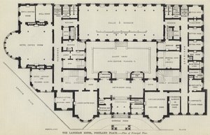 The Langham Hotel, Portland Place (rytina) od English School