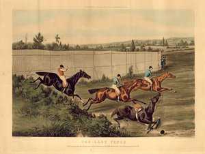 The Last Fence, představující poslední steeplechase, která se konala na dostihovém závodišti Hippodrome v Kensingtonu v Londýně.