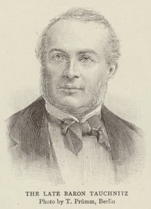 Zesnulý baron Tauchnitz (rytina) od English School