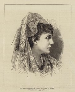 Late Maria del Pilar, Infanta ze Španělska (rytina) od English School