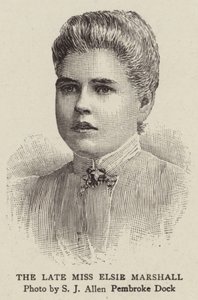 Zesnulá slečna Elsie Marshallová (rytina) od English School