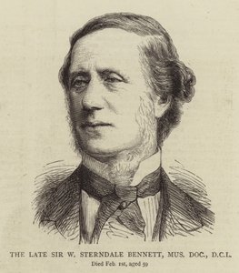 Zesnulý sir W Sterndale Bennett, Mus Doc, DCL (rytina) od English School
