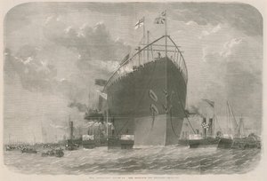 Leviathan odtáhl na její kotviště u Deptfordu od English School