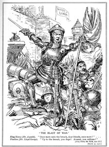 Liberálové v čele s Asquithem a LLoydem Georgem zaútočí na Sněmovnu lordů, 1910 od English School