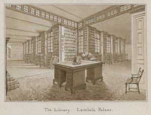Knihovna, Lambeth Palace, Londýn (wc na papíře) od English School