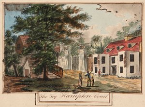 Lví brána a králova náruč, cca 1743 (akvarel na papíře) od English School