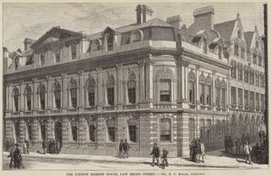 The London Mission House, New Broad Street (rytina) od English School