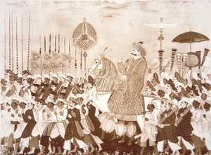 Mahratta náčelník Tulsaji z Tanjore (barevné lito) od English School