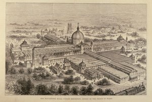 Manchesterská královská jubilejní výstava, kterou otevřel princ z Walesu, z The Illustrated London News, 7. května 1887 od English School