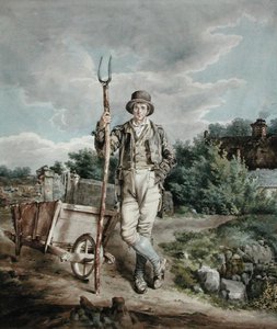 The Muck Spreader, cca 1830 (akvarel na papíře) od English School