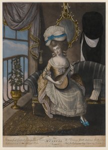 The Musical Charmer, 1780 (ručně kolorovaná mezzotinta) od English School