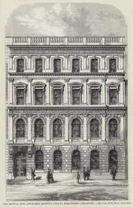 Kanceláře společnosti Mutual Life Assurance Society, King-Street, Cheapside (rytina) od English School