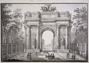 Brány Narvy, Petrohrad (litho) od English School