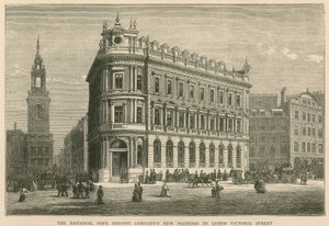Nové prostory společnosti National Safe Deposit Companies na Queen Victoria Street v Londýně od English School