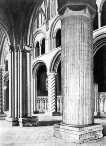 Nave of Durham Cathedral, 19. století od English School