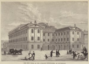 Nový domov švédských svobodných zednářů, ve Stockholmu (rytina) od English School