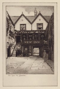 The New Inn, Gloucester (litografie) od English School