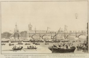 The New London Bridge, 1. srpna 1831 od English School