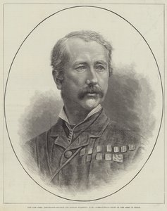 The New Peer, generálporučík Sir Garnet Wolseley, GCB, vrchní velitel armády v Egyptě (rytina) od English School