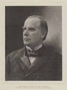 Nový prezident Spojených států, major William McKinley (rytina) od English School