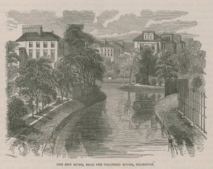 The New River Head, poblíž domu s doškovou střechou, Islington od English School
